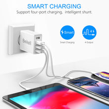 Carica l'immagine nel visualizzatore di Gallery, Beikell Caricatore USB, USB da Muro a 4 Porte 5A / 25W con... - Ilgrandebazar