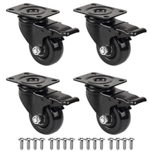 Carica l'immagine nel visualizzatore di Gallery, GBL - Set di 4 Nero 4 Ruote Per Carrello 50mm 200KG + 16 Vite, 50mm,