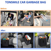 Carica l'immagine nel visualizzatore di Gallery, Tonsmile Cestino per Auto, Riciclato portatile e pieghevole Hanging Car Nero - Ilgrandebazar