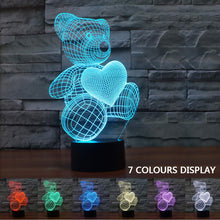 Carica l'immagine nel visualizzatore di Gallery, Coolzon 3D Illusion Lampada Luce Notte Bambini Comodino Toccare Orsacchiotto - Ilgrandebazar