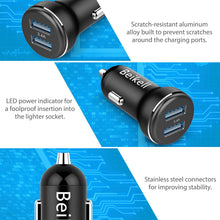 Carica l'immagine nel visualizzatore di Gallery, Beikell Caricabatteria da Auto, Rapido USB Adattatore per Nero - Ilgrandebazar