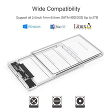 Carica l'immagine nel visualizzatore di Gallery, POSUGEAR Case Esterno per Disco Rigido 2.5", USB 3.0 con 3.0, Trasparente