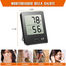 Carica l'immagine nel visualizzatore di Gallery, Habor Igrometro Termometro Digitale Termoigrometro LCD con l'Icona di Nero - Ilgrandebazar