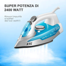 Carica l'immagine nel visualizzatore di Gallery, Ferro da stiro 2400 W - a vapore KotiCidsin - 300 ml - Blu - Ilgrandebazar