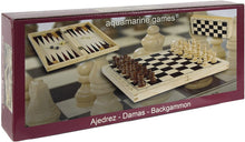 Carica l'immagine nel visualizzatore di Gallery, Aquamarine Games - Scacchi, Dama Backgammon, con confezione portatile in legno