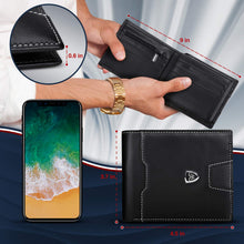 Carica l'immagine nel visualizzatore di Gallery, Portafoglio Uomo RFID Blocking con cartoline e borsa,Trifold Slim Portafogli... - Ilgrandebazar