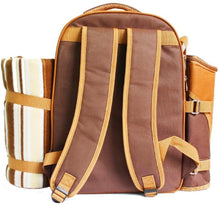 Carica l'immagine nel visualizzatore di Gallery, Apollowalker, zaino da picnic, borsa termica con posate, coperta e altri accessori, per 4 persone
