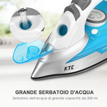 Carica l'immagine nel visualizzatore di Gallery, Ferro da stiro 2400 W - a vapore KotiCidsin - 300 ml - Blu - Ilgrandebazar