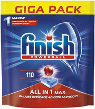 Carica l'immagine nel visualizzatore di Gallery, Finish Pastiglie Lavastoviglie All in 1 Max, Regular, 110 Tabs