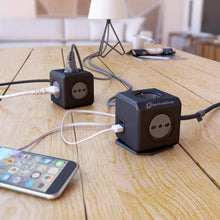 Carica l'immagine nel visualizzatore di Gallery, Electraline 62098 Multipresa Cubo Powercube 5 posti 2 Schuko + 5 posti, Nero - Ilgrandebazar