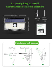 Carica l'immagine nel visualizzatore di Gallery, Luce Solare LED Sensore di Movimento, Lampada 300 LED, IP67 2 PEZZO - Ilgrandebazar