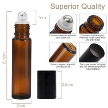 Carica l'immagine nel visualizzatore di Gallery, Alledomain, 8 flaconi roll-on per oli essenziali da 10 ml 10 ml, Ambra - Ilgrandebazar