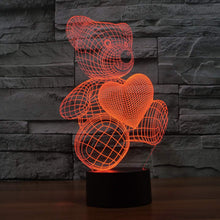 Carica l'immagine nel visualizzatore di Gallery, Coolzon 3D Illusion Lampada Luce Notte Bambini Comodino Toccare Orsacchiotto - Ilgrandebazar
