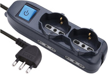 Carica l'immagine nel visualizzatore di Gallery, Electraline 62000 Multipresa 6 posti 2 schuko + 4 bivalenti Cavo 1,5 mt, Nero - Ilgrandebazar