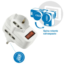 Carica l'immagine nel visualizzatore di Gallery, Electraline 71033 Adattatore Multipresa Tripla con Interruttore, Spina Bianco - Ilgrandebazar
