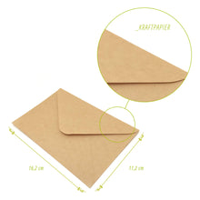 Carica l'immagine nel visualizzatore di Gallery, Japun - Buste (100 pezzi) in carta kraft vintage/senza C6 - 163 x 112 mm - Ilgrandebazar