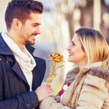Carica l'immagine nel visualizzatore di Gallery, ETEREAUTY 24K Placcato Rosa Regalo, Artificiale Placcata con D'oro - Ilgrandebazar