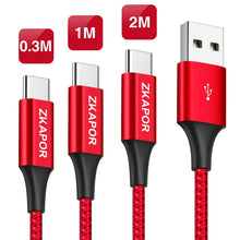 Carica l'immagine nel visualizzatore di Gallery, ZKAPOR Cavo USB C [4Pezzi, 0.3m 1m 2m 3m] Tipo C Ricarica Rapida e...