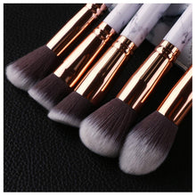 Carica l'immagine nel visualizzatore di Gallery, Ruesious 10PCS pennelli da trucco con marmo marmo, porta spazzolino, per...