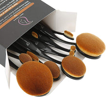 Carica l'immagine nel visualizzatore di Gallery, Start Makers pennelli ovali make up - 10pcs / Set Spazzolino stile black