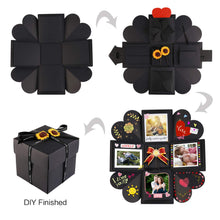 Carica l'immagine nel visualizzatore di Gallery, Howaf Explosion Box DIY Photo Album Scrapbook Creative Fotografico nero - Ilgrandebazar