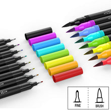 Carica l'immagine nel visualizzatore di Gallery, Hethrone Pennarelli Acquerello Professionali 100 Colori Brush Multicolore - Ilgrandebazar
