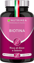 Carica l'immagine nel visualizzatore di Gallery, Biotina Nutrimea | Capelli, Unghie e Pelle | Zinco Selenio Vitamina B7 | Acceleratore Crescita Capelli | Luminosità Della Pelle | 900% VNR | Trattamento 4 Mesi