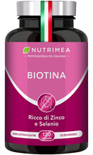 Carica l'immagine nel visualizzatore di Gallery, Biotina Nutrimea | Capelli, Unghie e Pelle | Zinco Selenio Vitamina B7 | Acceleratore Crescita Capelli | Luminosità Della Pelle | 900% VNR | Trattamento 4 Mesi