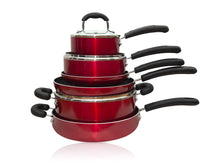 Carica l'immagine nel visualizzatore di Gallery, ANYONECANCOOK Set da Cucina 12 Pezzi Antiaderente con Batteria di Rosso - Ilgrandebazar