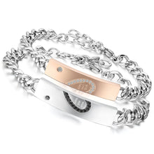 Carica l'immagine nel visualizzatore di Gallery, Flongo Mosaico Zircone Acciaio Braccialetti Coppia Uomo Donna Completo - Ilgrandebazar