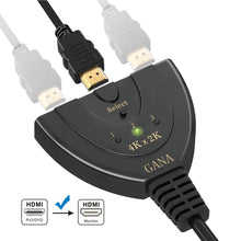 Carica l'immagine nel visualizzatore di Gallery, HDMI Switch 4K, GANA 3 In 1 Uscita hdmi switch 4k, 4k - Ilgrandebazar
