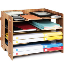 Carica l'immagine nel visualizzatore di Gallery, Tonsmile Organizzatore da Scrivania Legno A4 Portadocumenti Organizer Marrone - Ilgrandebazar