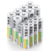 Carica l'immagine nel visualizzatore di Gallery, EBL 16pcs AA AAA Ni-MH Batterie Ricaricabili Combinate, Confezione 8 X... - Ilgrandebazar