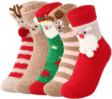 Carica l'immagine nel visualizzatore di Gallery, VBIGER Calzini Donna Inverno Caldo Calze in Pile Corallo Natale