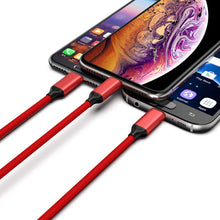 Carica l'immagine nel visualizzatore di Gallery, GIANAC Multi Cavo di Ricarica, [1.5M] 3 in 1 Nylon Cavetto Micro Rosso - Ilgrandebazar