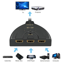 Carica l'immagine nel visualizzatore di Gallery, HDMI Switch 4K, GANA 3 In 1 Uscita hdmi switch 4k, 4k - Ilgrandebazar