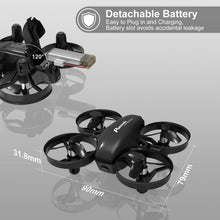 Carica l'immagine nel visualizzatore di Gallery, Potensic Mini Drone con Telecamera Telecomando Quadricottero 16 anni, Nero