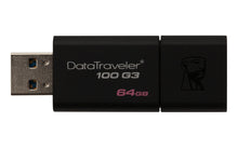 Carica l'immagine nel visualizzatore di Gallery, Kingston DataTraveler 100 G3-DT100G3/64GB-3P, USB 3.0, 3.1 64 GB-3P, Nero - Ilgrandebazar