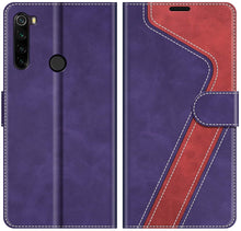 Carica l'immagine nel visualizzatore di Gallery, MOBESV Custodia Xiaomi Redmi Note 8T, Cover a Libro Xiaomi Redmi Note 8T, Custodia in Pelle Xiaomi Redmi Note 8T Magnetica Cover per Xiaomi Redmi Note 8T, Viola/Rosso