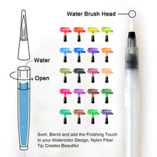 Carica l'immagine nel visualizzatore di Gallery, Amteker Brush Pen Lettering 20 Acquerelli Penne + 1 Pennello Multicolore - Ilgrandebazar
