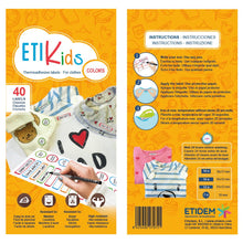 Carica l'immagine nel visualizzatore di Gallery, Etikids 40 Etichette termoadesive da STIRARE. Formati e colori vari, colorato - Ilgrandebazar