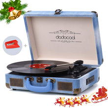 Carica l'immagine nel visualizzatore di Gallery, dodocool Giradischi Bluetooth a 3 Velocità (33 1/3 /45/78 Giri), Vintage blu - Ilgrandebazar