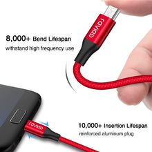 Carica l'immagine nel visualizzatore di Gallery, RAVIAD Cavo Micro USB [4 Pezzi:0.3m,1m,2m,3m] 0.3m 1m 2m 3m, Rosso - Ilgrandebazar