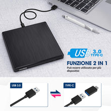 Carica l'immagine nel visualizzatore di Gallery, VicTsing Masterizzatore Dvd CD Esterno, unità Esterna USB 3.0 con Nero - Ilgrandebazar