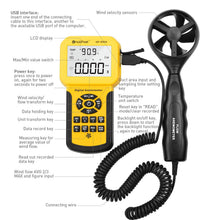 Carica l'immagine nel visualizzatore di Gallery, HoldPeak Anemometro CFM Portatile 856A per HVAC, Impostazione Dell'area del... - Ilgrandebazar