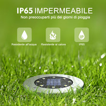 Carica l'immagine nel visualizzatore di Gallery, QSSTech Luci Solari Giardino 8 LED,Luci led da 4 Pezzi Bianco Freddo