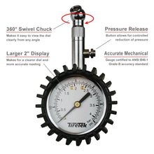 Carica l'immagine nel visualizzatore di Gallery, TireTek Premium Manomètre de pression pneus Large 2 inch dial, Silver - Ilgrandebazar