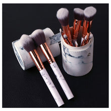 Carica l'immagine nel visualizzatore di Gallery, Ruesious 10PCS pennelli da trucco con marmo marmo, porta spazzolino, per...