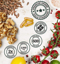 Carica l'immagine nel visualizzatore di Gallery, Rite-Flex | Olio di Pesce Omega 3 2000mg | Integratore Alimentare di 600mg EPA e DHA (365 Capsule Softgel)