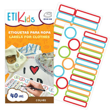 Carica l'immagine nel visualizzatore di Gallery, Etikids 40 Etichette termoadesive da STIRARE. Formati e colori vari, colorato - Ilgrandebazar